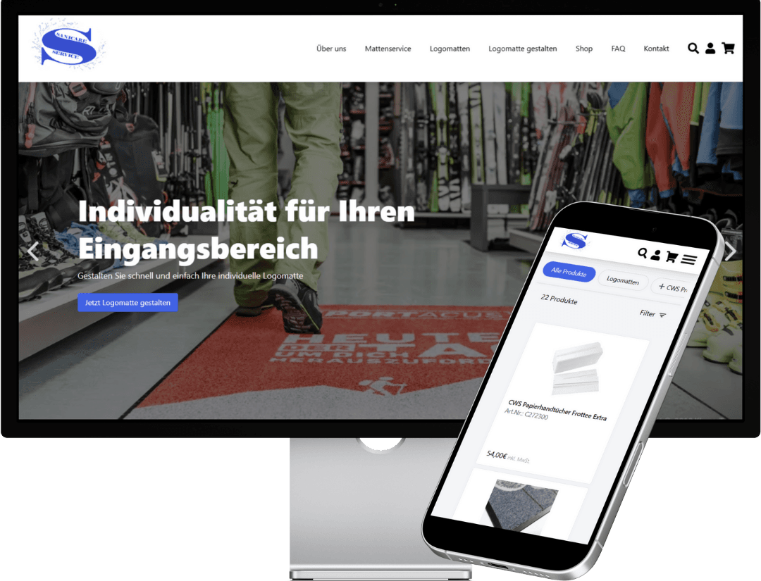 Screenshot der Sanicare-Website von divrent